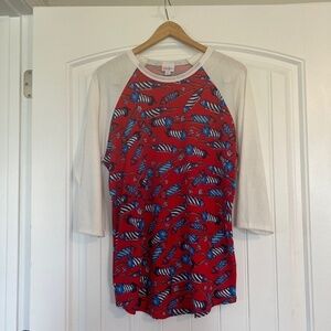 LuLaRoe Randy Style Firecracker Top Large